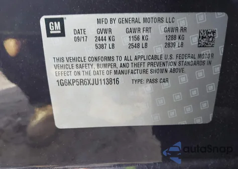 2018 Cadillac Ct6 Platinum from USA, damaged, VIN 1G6KP5R6XJU113816